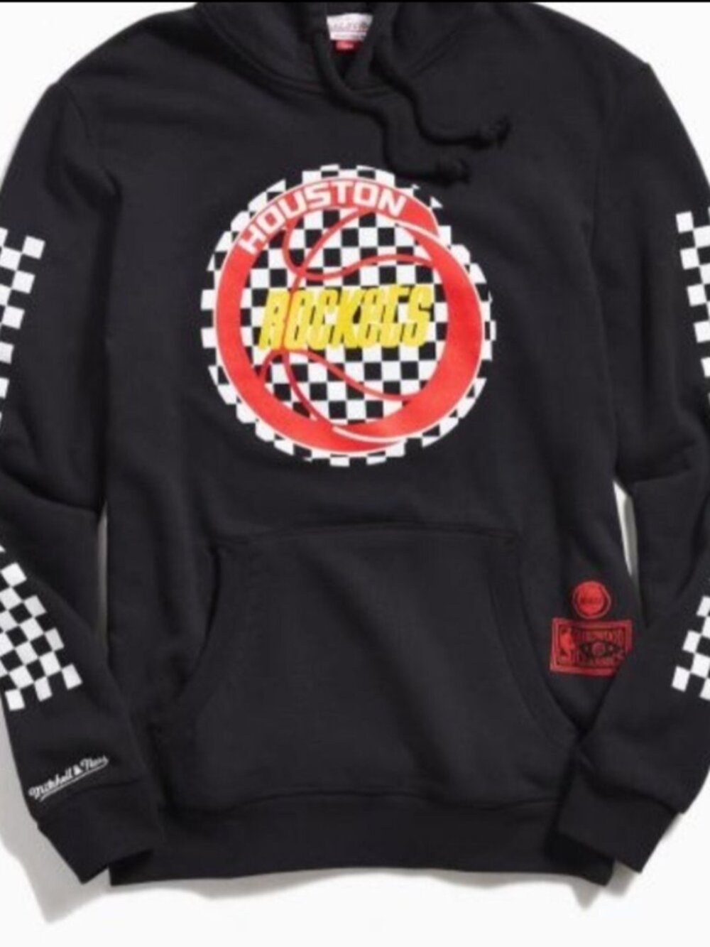 Mitchell & Ness Houston Rockets NBA Hardwood Classics Black Checkered Hoodie M